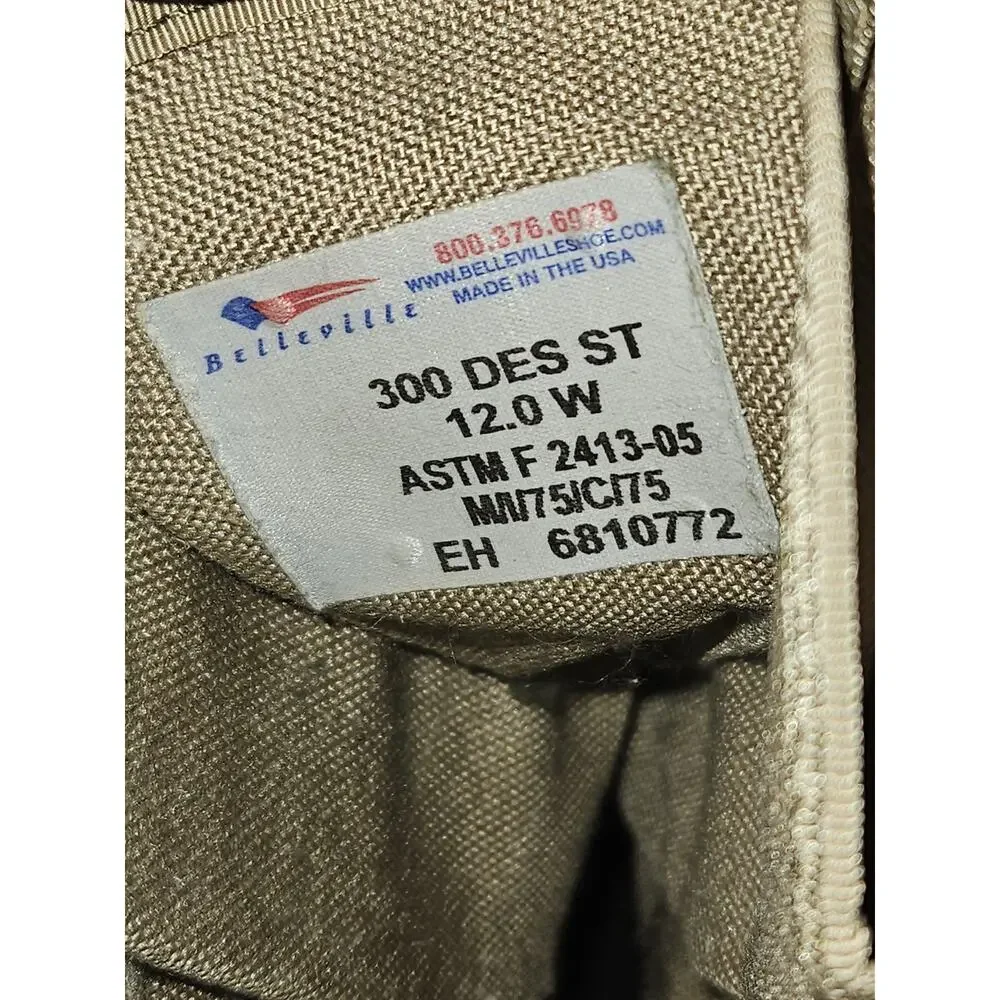 Belleville 300ST Hot Weather Steel Toe Military Boots Desert Combat Mens 12 W